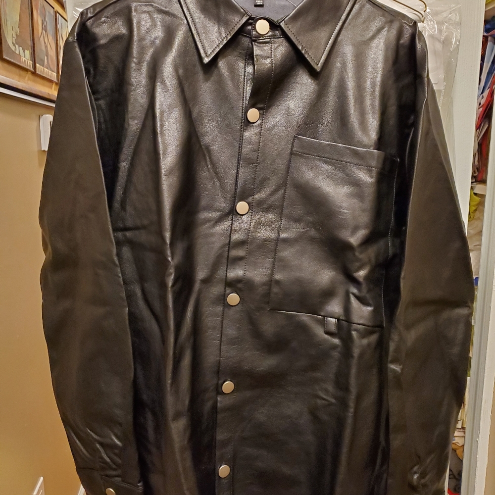 Women leatherette shirt
